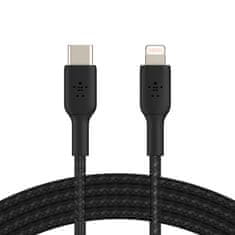 Belkin BoostCharge Lightning - USB-C opletený kabel Černá 2 metry