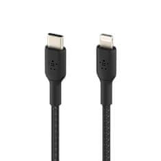 Belkin BoostCharge Lightning - USB-C opletený kabel Černá 2 metry