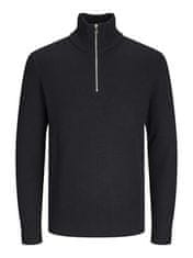 Jack&Jones Pánský svetr JJEPERFECT Structure Fit 12257773 Black (Velikost L)