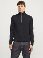 Jack&Jones Pánský svetr JJEPERFECT Structure Fit 12257773 Black (Velikost L)