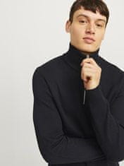 Jack&Jones Pánský svetr JJEPERFECT Structure Fit 12257773 Black (Velikost L)