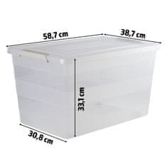 EDANTI 3X Plastový Úložný Box Na Kolečkách S Uzamykatelným Víkem Organizér Do Garážové Dílny 28 L, 40 L, 55 L