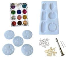 Kraftika Set diy epoxy mold set silikon cabochon závěsné odlévání