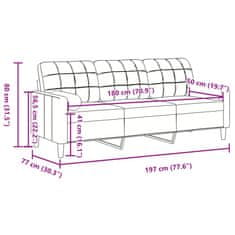 Vidaxl 3místná pohovka s polštáři tmavě zelená 180 cm samet