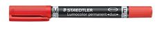 Staedtler Permanentní popisovač "Lumocolor 348 Duo", červená, kuželový hrot, F/M, oboustranný 348-2