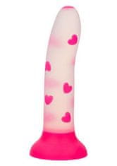 CalExotics CalExotics Glow In The Dark Stick Heart (Pink), dildo s přísavkou