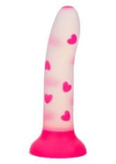 CalExotics CalExotics Glow In The Dark Stick Heart (Pink), dildo s přísavkou