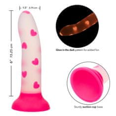 CalExotics CalExotics Glow In The Dark Stick Heart (Pink), dildo s přísavkou