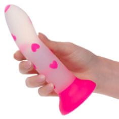 CalExotics CalExotics Glow In The Dark Stick Heart (Pink), dildo s přísavkou