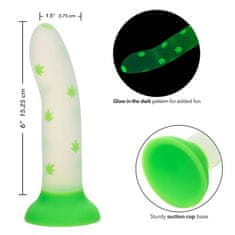 CalExotics CalExotics Glow In The Dark Stick Blaze it Cannabis (Green), dildo s přísavkou