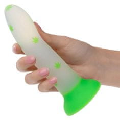 CalExotics CalExotics Glow In The Dark Stick Blaze it Cannabis (Green), dildo s přísavkou