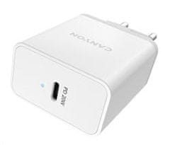 Canyon Nabíječka do sítě H-20, 1x USB-C, Power delivery, 20W, bílá