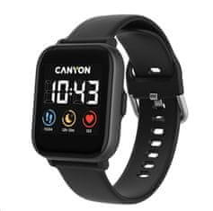 Canyon smart hodinky SALT SW-78 BLACK, 1,4" IPS displej, multi-sport, 512MB music player, IP68, Android/iOS