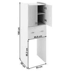 ATAN Hluboká skříňka nad pračku NATALI TYP 9 - bílá