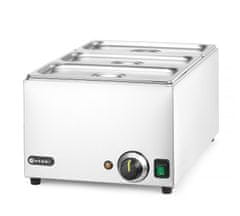 Hendi Sada Bain-marie HENDI RANGER + 3x GN 1/3 s víkem, HENDI, GN 1/1, 230V/1000W, 590x332x(H)242mm - 238967