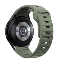 Tech-protect Silicone Line řemínek na Samsung Galaxy Watch 4 / 5 / 5 Pro / 6 / 7 / FE, olive