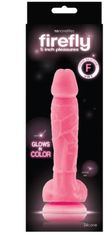 NS Novelties Růžové realistické dildo Firefly 5" (svítí ve tmě)