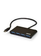 Port Designs PORT CONNECT USB-C HUB, 4x USB 3.0, černý