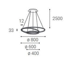 LED2 Stmívatelný LED lustr CIRCLE 3 bílá