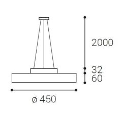 LED2 Stmívatelný LED lustr RINGO s aura efektem -, 70+6 W, 6300 lm, 800 mm bílá 450 mm 3930 lm