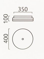 Stmívatelné LED světlo Yuma - 343-w, 3268 lm, 400 mm, 100 mm 280 mm 2080 lm 90 mm opál