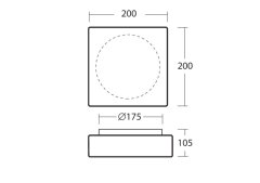 OSMONT Přisazené LED svítidlo LINA - 36 w, 3500 lm, 440 mm, 440 mm 710 lm 200 mm bílá