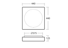 OSMONT Přisazené LED svítidlo LINA - 36 w, 3500 lm, 440 mm, 440 mm 710 lm 200 mm bílá