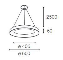 LED2 Stmívatelný LED lustr BELLA -, 50 W, 3450 lm, 600 mm bílá 480 mm 2430 lm