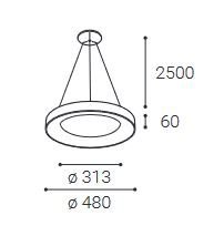 LED2 Stmívatelný LED lustr BELLA -, 50 W, 3450 lm, 600 mm bílá 480 mm 2430 lm