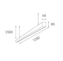 LED2 Lineární závěsné LED svítidlo LINO P/N-Z s efektem aury -, 37-49 W, 4255-5635 lm 2070-2760 lm černá