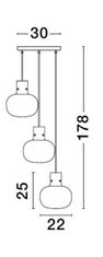 Nova Luce LED lustr Cinzia 9236530 kouřové sklo