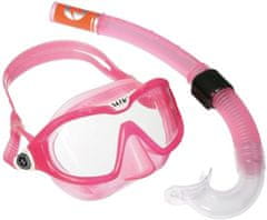 AQUALUNG Sport dětský šnorchlovací a potápěčský set COMBO MIX XB + SNORKEL čirý zorník - růžová