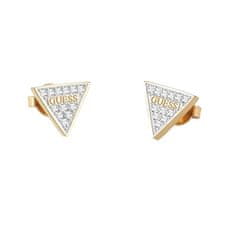 Guess Třpytivé pozlacené náušnice s krystaly Studs Party JUBE02156JWYGT/U