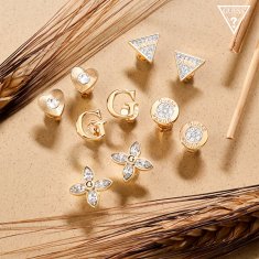 Guess Třpytivé pozlacené náušnice s krystaly Studs Party JUBE02156JWYGT/U