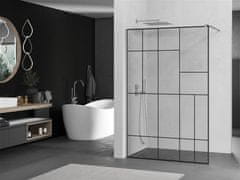 Mexen Kioto sprchová zástěna walk-in 80x200 cm 8 mm, chrom, černý vzor 2 (800-080-101-01-78)