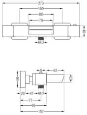 Mexen Carl sprchový sloup včetně vanové termostatické baterie cube, černá (77360240-70)