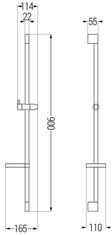 Mexen Ds posuvný držák sprchy s mýdlenkou, 90 cm, chrom (79383-00)