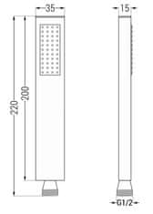 Mexen Cube dr02 podomítkový sprchový set + slim sprcha 30 cm, černý (77502DR0230-70)