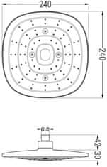 Mexen D-17 hlavová sprcha 24x24 cm chrom / bílá (79717-02)