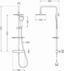 Mexen Kt40 sprchový sloup s termostatickou baterií bílé (771504093-20)