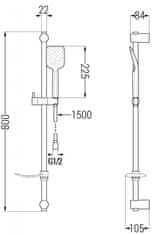 Mexen Caro df62 set vanová a umyvadlová baterie, černá (746603DF62-70)