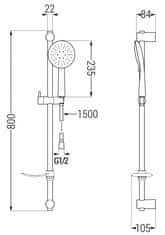 Mexen Df67 posuvný sprchový set, chrom (785674582-00)