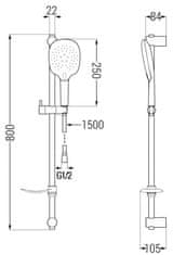 Mexen Df22 posuvný sprchový set, chrom (785224582-00)