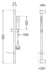 Mexen Df72 posuvný sprchový set, chrom (785724582-00)