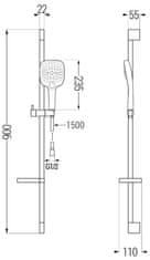 Mexen Ds17 posuvný sprchový set, chrom (785174583-00)