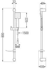 Mexen Df45 posuvný sprchový set, černá (785454582-70)