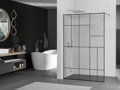 Mexen Kioto sprchová zástěna walk-in 70x200 cm 8 mm, chrom, černý vzor 2 (800-070-101-01-78)