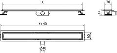 Mexen Flat m18 odtokový žlab 70 cm chrom (1023070-15)