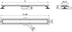 Mexen Flat žlab bez roštu 60 cm otočný chrom (1040060)