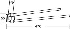 Mexen Rufo dvojramenný držák ručníků, otočný, chrom (7050925-00)